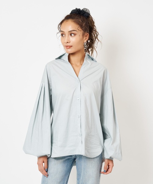 SPIRALGIRL（スパイラルガール）の「袖ボリュームブラウス（シャツ/ブラウス・レディース・オフホワイト/ブルー・FREE）」の5枚目の写真