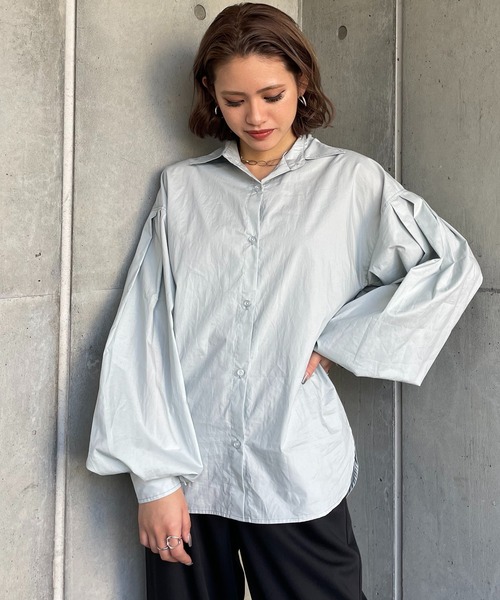 SPIRALGIRL（スパイラルガール）の「袖ボリュームブラウス（シャツ/ブラウス・レディース・オフホワイト/ブルー・FREE）」の19枚目の写真