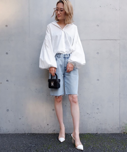 SPIRALGIRL（スパイラルガール）の「袖ボリュームブラウス（シャツ/ブラウス・レディース・オフホワイト/ブルー・FREE）」の17枚目の写真