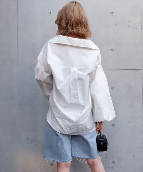 SPIRALGIRL（スパイラルガール）の「袖ボリュームブラウス（シャツ/ブラウス・レディース・オフホワイト/ブルー・FREE）」の18枚目の写真