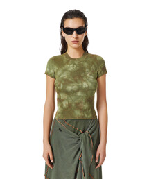 DIESEL | レディース 半袖ニット リブトップス ショート丈 タイダイ(ニット/セーター)