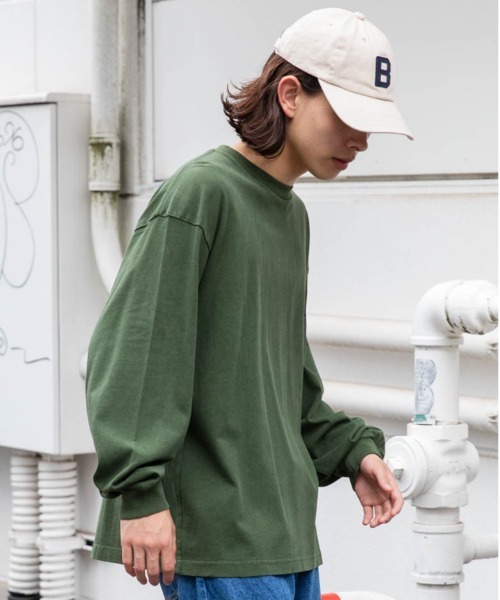 THE STANDARD（ザスタンダード）の「WEGO/ピグメントクルーネックロンT（Tシャツ/カットソー・メンズ・カーキ/スミクロ/ホワイト/グレー系その他・SMALL/MEDIUM/LARGE）」の9枚目の写真