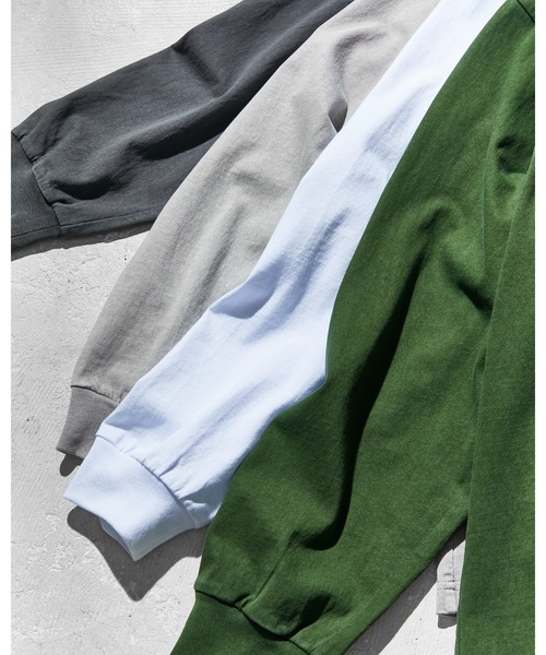 THE STANDARD（ザスタンダード）の「WEGO/ピグメントクルーネックロンT（Tシャツ/カットソー・メンズ・カーキ/スミクロ/ホワイト/グレー系その他・SMALL/MEDIUM/LARGE）」の6枚目の写真