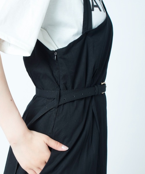 MAISON BREEZE(メゾンブリーズ)の「【MAISON BREEZE】アシンメトリーベルテッドワンピース KNF 【手洗い可】(ワンピース・レディース・ブラック/ベージュ・FREE)」の19枚目の写真