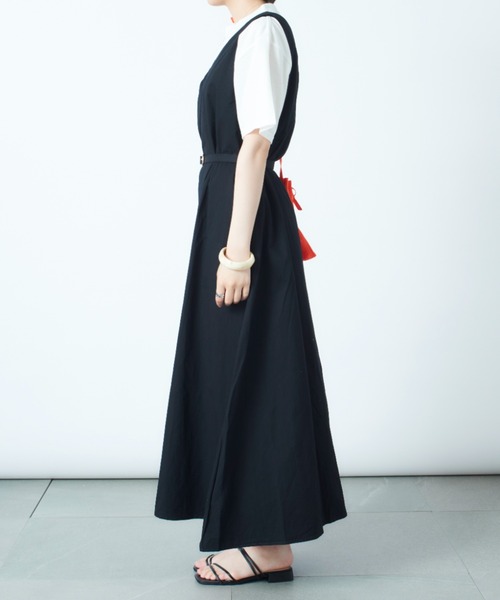 MAISON BREEZE(メゾンブリーズ)の「【MAISON BREEZE】アシンメトリーベルテッドワンピース KNF 【手洗い可】(ワンピース・レディース・ブラック/ベージュ・FREE)」の21枚目の写真