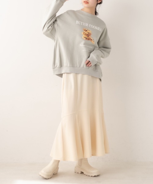 OLIVE des OLIVE(オリーブデオリーブ)の「スリットマーメイドスカート(スカート・レディース・ブラック/アイボリー/ミント/ワンウォッシュ・MEDIUM/LARGE)」の5枚目の写真