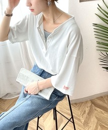 《JaVaジャバ コラボ》レトロ魅せ。綿100%ヘビーウェイト鹿の子スタンドネックTee