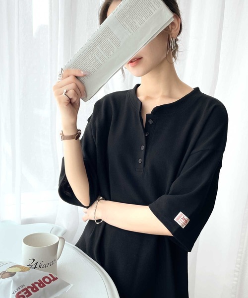 Java(ジャバ)の「《JaVaジャバ コラボ》レトロ魅せ。綿100%ヘビーウェイト鹿の子スタンドネックTee(Tシャツ/カットソー・レディース・ホワイト/ブラック/イエロー/グリーン系その他・SMALL/MEDIUM/LARGE/X-LARGE)」の17枚目の写真