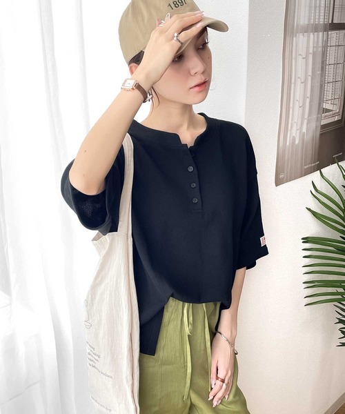 Java(ジャバ)の「《JaVaジャバ コラボ》レトロ魅せ。綿100%ヘビーウェイト鹿の子スタンドネックTee(Tシャツ/カットソー・レディース・ホワイト/ブラック/イエロー/グリーン系その他・SMALL/MEDIUM/LARGE/X-LARGE)」の18枚目の写真