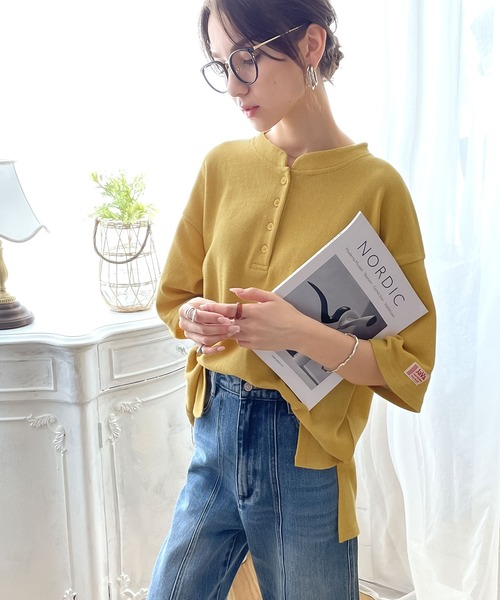 Java(ジャバ)の「《JaVaジャバ コラボ》レトロ魅せ。綿100%ヘビーウェイト鹿の子スタンドネックTee(Tシャツ/カットソー・レディース・ホワイト/ブラック/イエロー/グリーン系その他・SMALL/MEDIUM/LARGE/X-LARGE)」の9枚目の写真