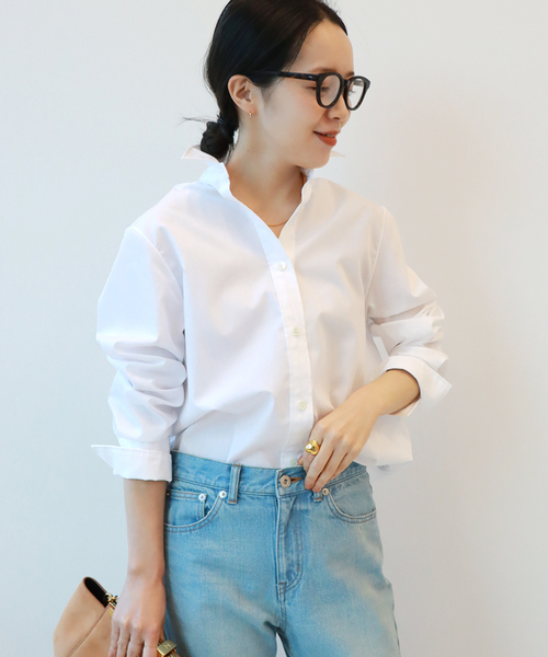 plage（プラージュ）の「【GIRL】I LINE シャツ◆（シャツ/ブラウス・レディース・ホワイト/ブルー・36/38）」の2枚目の写真