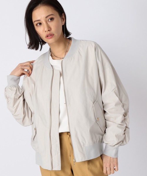 BARNYARDSTORM（バンヤードストーム）の「BARNYARDSTORM / MA1ブルゾン（MA-1・レディース・グレイッシュベージュ/カーキ・0/1）」の2枚目の写真