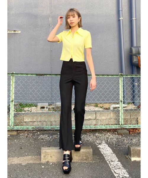 EMODA（エモダ）の「プリーツリラックスパンツ（その他パンツ・レディース・ブラック/ブラウン/ライム/ブルー・FREE）」の19枚目の写真