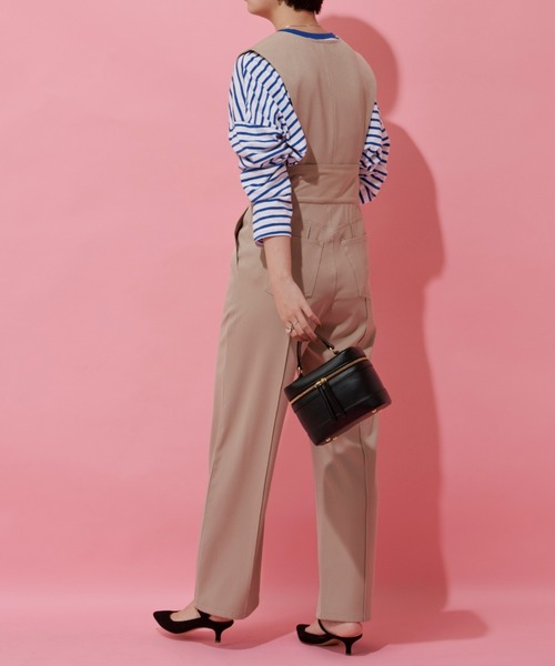 Aunt Marie's（アントマリーズ）の「フロントボタン2WAYサロペット / スラックス（サロペット/オーバーオール・レディース・ブラック/ベージュ/パープル・S/FREE）」の10枚目の写真