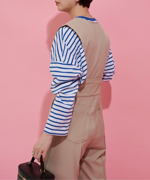 Aunt Marie's（アントマリーズ）の「フロントボタン2WAYサロペット / スラックス（サロペット/オーバーオール・レディース・ブラック/ベージュ/パープル・S/FREE）」の17枚目の写真