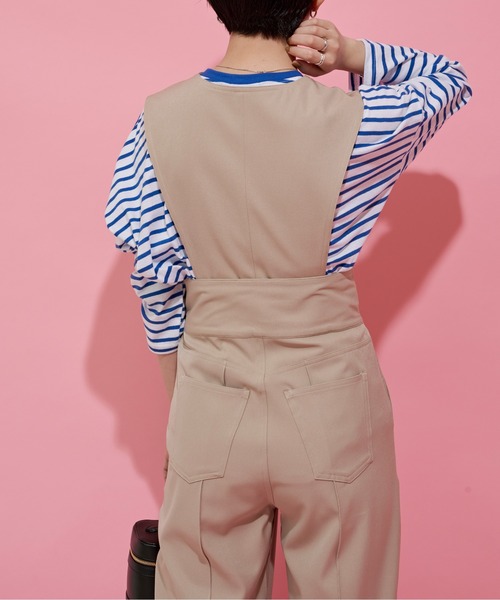 Aunt Marie's（アントマリーズ）の「フロントボタン2WAYサロペット / スラックス（サロペット/オーバーオール・レディース・ブラック/ベージュ/パープル・S/FREE）」の18枚目の写真