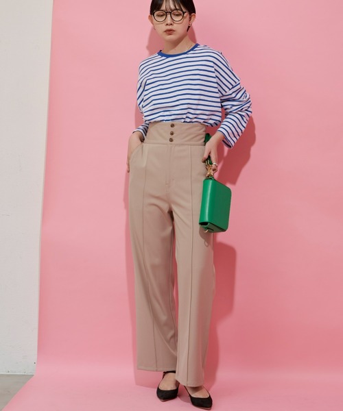 Aunt Marie's（アントマリーズ）の「フロントボタン2WAYサロペット / スラックス（サロペット/オーバーオール・レディース・ブラック/ベージュ/パープル・S/FREE）」の20枚目の写真