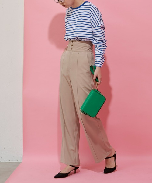 Aunt Marie's（アントマリーズ）の「フロントボタン2WAYサロペット / スラックス（サロペット/オーバーオール・レディース・ブラック/ベージュ/パープル・S/FREE）」の22枚目の写真