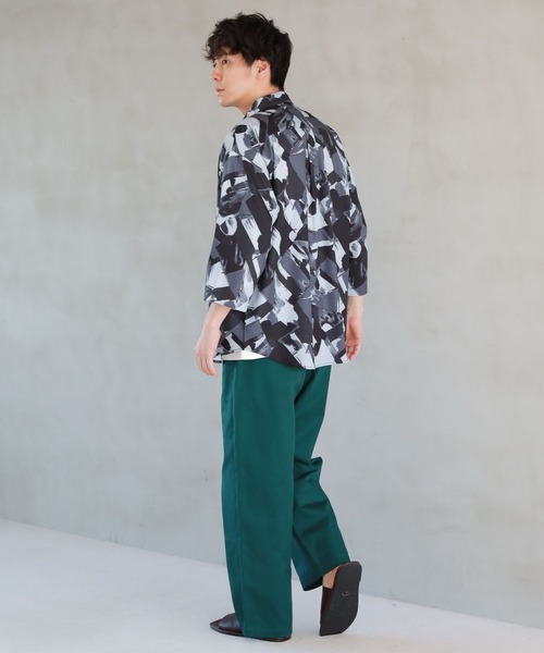 LAKOLE（ラコレ）の「プリントクロップドスリーブシャツ / 263883（シャツ/ブラウス・メンズ・グレー/グリーン/ブラック/ネイビー・LARGE/MEDIUM）」の10枚目の写真