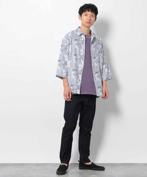 LAKOLE（ラコレ）の「プリントクロップドスリーブシャツ / 263883（シャツ/ブラウス・メンズ・グレー/グリーン/ブラック/ネイビー・LARGE/MEDIUM）」の15枚目の写真