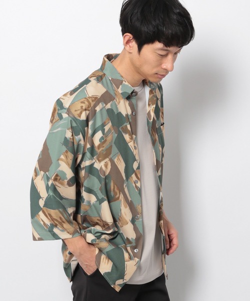 LAKOLE（ラコレ）の「プリントクロップドスリーブシャツ / 263883（シャツ/ブラウス・メンズ・グレー/グリーン/ブラック/ネイビー・LARGE/MEDIUM）」の20枚目の写真