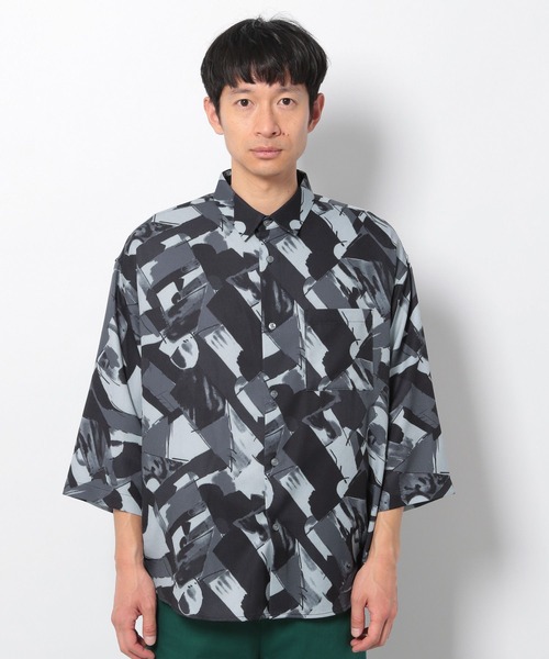 LAKOLE（ラコレ）の「プリントクロップドスリーブシャツ / 263883（シャツ/ブラウス・メンズ・グレー/グリーン/ブラック/ネイビー・LARGE/MEDIUM）」の16枚目の写真