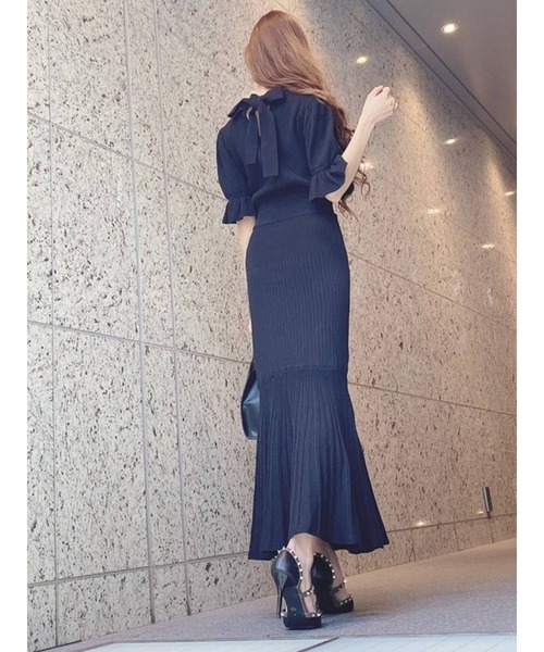 RESEXXY（リゼクシー）の「スリーブデザインマーメイドワンピース（ワンピース・レディース・ブラック/ベージュ/ミント/モカ・FREE）」の13枚目の写真