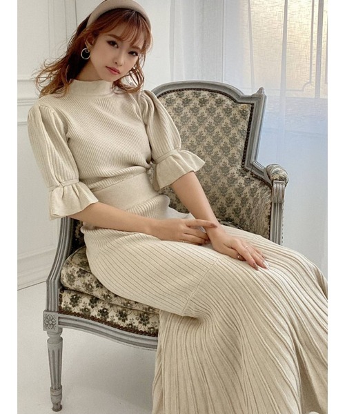 RESEXXY（リゼクシー）の「スリーブデザインマーメイドワンピース（ワンピース・レディース・ブラック/ベージュ/ミント/モカ・FREE）」の14枚目の写真