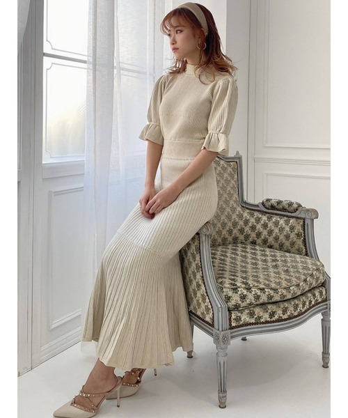 RESEXXY（リゼクシー）の「スリーブデザインマーメイドワンピース（ワンピース・レディース・ブラック/ベージュ/ミント/モカ・FREE）」の15枚目の写真