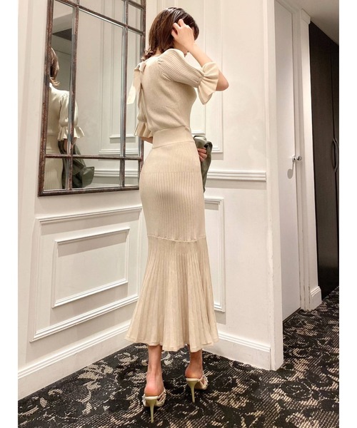 RESEXXY（リゼクシー）の「スリーブデザインマーメイドワンピース（ワンピース・レディース・ブラック/ベージュ/ミント/モカ・FREE）」の17枚目の写真