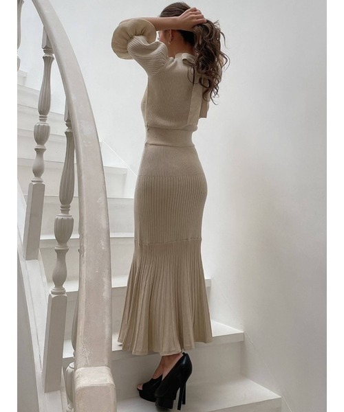 RESEXXY（リゼクシー）の「スリーブデザインマーメイドワンピース（ワンピース・レディース・ブラック/ベージュ/ミント/モカ・FREE）」の18枚目の写真