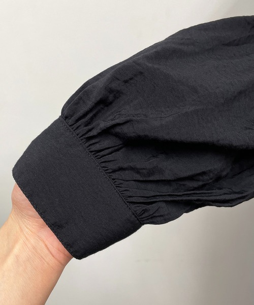 PICCIN（ピッチン）の「ノーカラーギャザーワンピース（ワンピース・レディース・ピンク/ブラック/ブルー・M）」の15枚目の写真