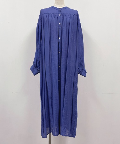 PICCIN（ピッチン）の「ノーカラーギャザーワンピース（ワンピース・レディース・ピンク/ブラック/ブルー・M）」の6枚目の写真