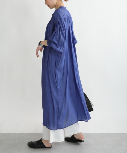 PICCIN（ピッチン）の「ノーカラーギャザーワンピース（ワンピース・レディース・ピンク/ブラック/ブルー・M）」の19枚目の写真