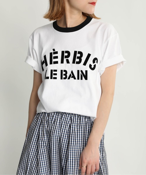 PICCIN（ピッチン）の「HERBISイタリアンフロッキーリンガーカラーTシャツ（Tシャツ/カットソー・レディース・ブラック/レッド・M）」の2枚目の写真