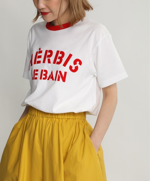 PICCIN（ピッチン）の「HERBISイタリアンフロッキーリンガーカラーTシャツ（Tシャツ/カットソー・レディース・ブラック/レッド・M）」の20枚目の写真