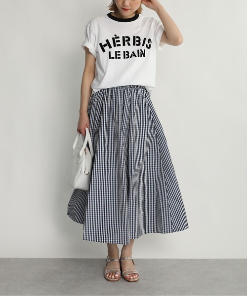 PICCIN（ピッチン）の「HERBISイタリアンフロッキーリンガーカラーTシャツ（Tシャツ/カットソー・レディース・ブラック/レッド・M）」の16枚目の写真