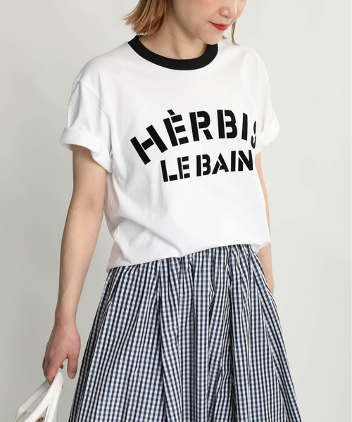 PICCIN（ピッチン）の「HERBISイタリアンフロッキーリンガーカラーTシャツ（Tシャツ/カットソー・レディース・ブラック/レッド・M）」の13枚目の写真
