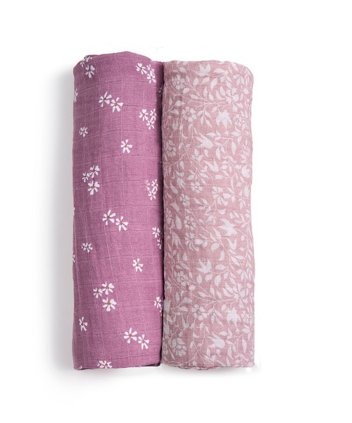 aden + anais （エイデンアンドアネイ）の「スワドル オーガニック 2枚入り（おくるみ・キッズ・ホワイト×ネイビー/アッシュブラウン/ホワイト×グリーン/ライトパープル/ライトピンク/オレンジ/グリーン/ライトブラウン・FREE）」の6枚目の写真