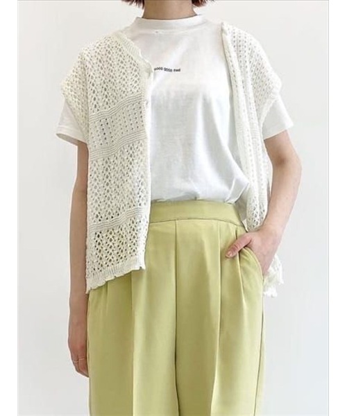 Samansa Mos2 blue（サマンサモスモスブルー）の「ハイネックプチロゴＴシャツ（Tシャツ/カットソー・レディース・オフホワイト/モカ/チャコール・ﾌﾘ-）」の2枚目の写真