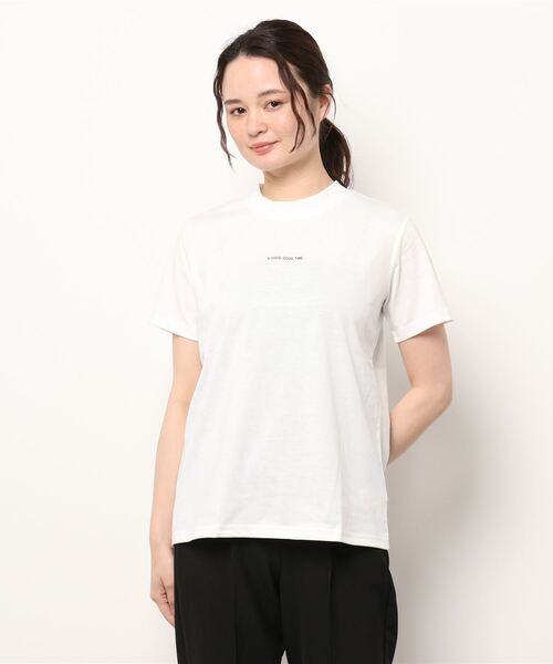 Samansa Mos2 blue（サマンサモスモスブルー）の「ハイネックプチロゴＴシャツ（Tシャツ/カットソー・レディース・オフホワイト/モカ/チャコール・ﾌﾘ-）」の6枚目の写真