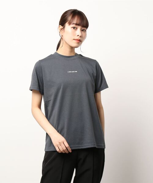 Samansa Mos2 blue（サマンサモスモスブルー）の「ハイネックプチロゴＴシャツ（Tシャツ/カットソー・レディース・オフホワイト/モカ/チャコール・ﾌﾘ-）」の7枚目の写真