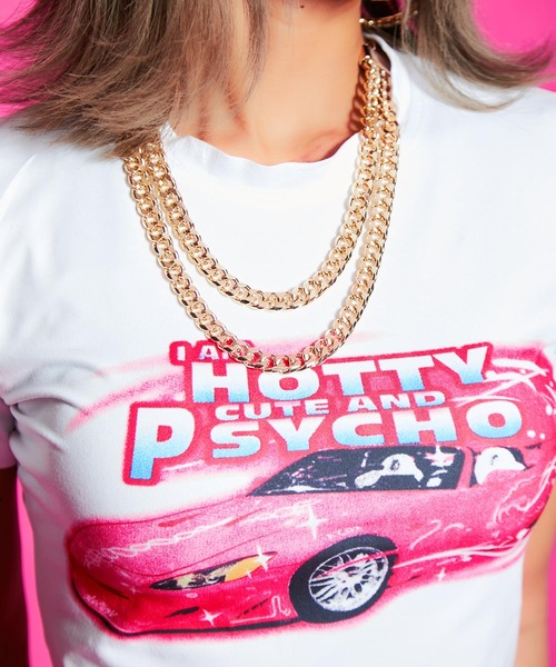 babyShoop（ベイビーシュープ）の「車ロゴショート丈半袖TOPS（T