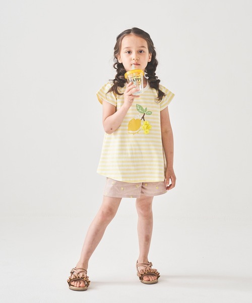 Moujonjon（ムージョンジョン）の「ＳＴダンガリーフルーツ柄込ショーパン（その他パンツ・キッズ・ベージュ/グリーン・140/90/100/130/110/95/120）」の9枚目の写真