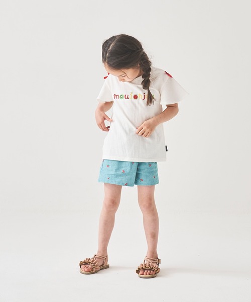 Moujonjon（ムージョンジョン）の「ＳＴダンガリーフルーツ柄込ショーパン（その他パンツ・キッズ・ベージュ/グリーン・140/90/100/130/110/95/120）」の5枚目の写真