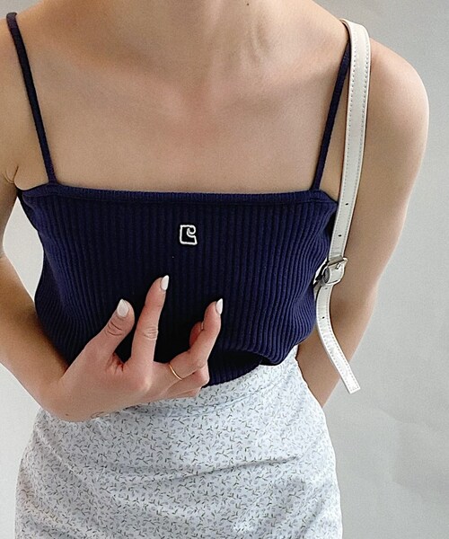 Charles Chaton（シャルルシャトン）の「C リブキャミソール（キャミソール・レディース・ピンク/イエロー/ネイビー・FREE）」の2枚目の写真