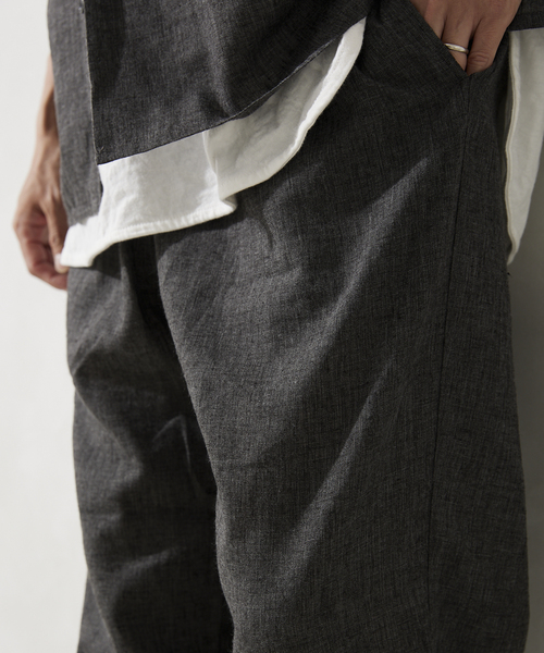 JOURNAL STANDARD relume（ジャーナルスタンダード　レリューム）の「セミワイド リネンイージーパンツ（その他パンツ・メンズ・ブラウン/グリーン/ブラックミックス/ブルー系その他・MEDIUM/LARGE）」の13枚目の写真