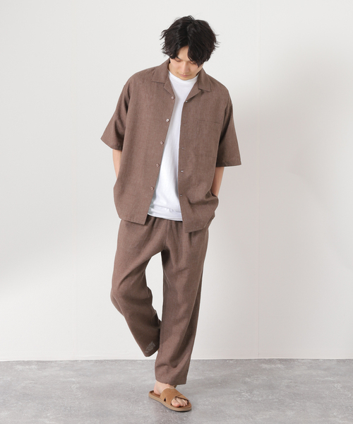JOURNAL STANDARD relume（ジャーナルスタンダード　レリューム）の「セミワイド リネンイージーパンツ（その他パンツ・メンズ・ブラウン/グリーン/ブラックミックス/ブルー系その他・MEDIUM/LARGE）」の21枚目の写真