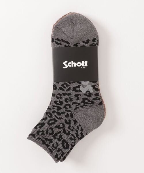 schott（ショット）の「Schott/ショット/LEOPARD SOCKS/レオパード