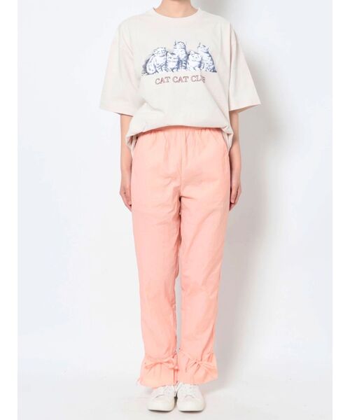 merry jenny(メリージェニー)の「カラーナイロンギャザーフレアパンツ(スラックス・レディース・ピンク/オレンジ/イエロー/ブルー・FREE)」の16枚目の写真